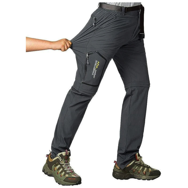 TRVLWEGO Spring Hiking Tactical Pants Men Waterproof Detachable Fishing Wear Climbing Clothes Quick Dry Anti-UV Trousers