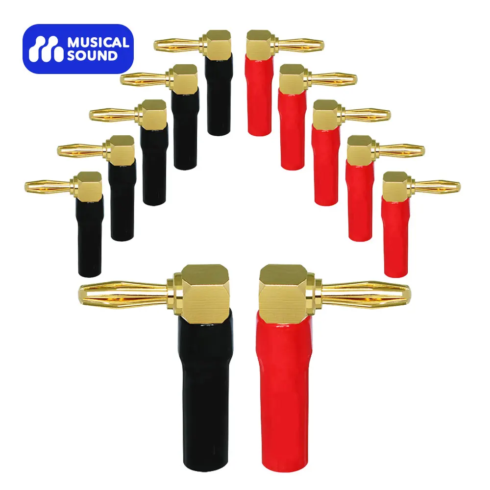 Suono Musicale Spina A Banana 4Mm Ad Angolo Retto Placcato Oro Cavo Altoparlante Spina A Banana Connettore A Banana Audio Hifi