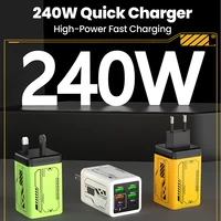 240 Вт, 6 портов, 4 USB + 2 типа C, сверхбыстрая зарядка, зарядное устройство для мобильного телефона, USB3.0 PD3.0, зарядное устройство для ЕС/Великобритании/США для Iphone 17 16 Samsung POCO — изображение 6