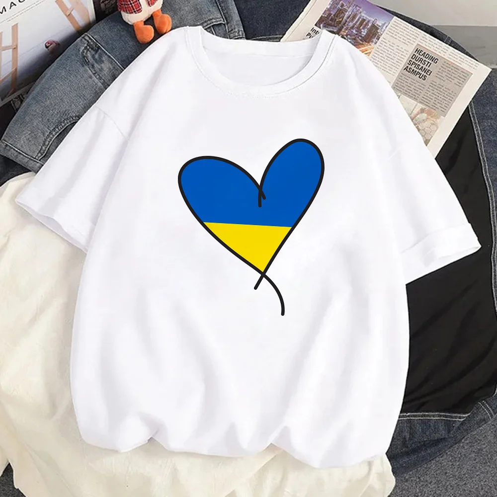 

Футболка женская с украинским флагом, Харадзюку, 2022