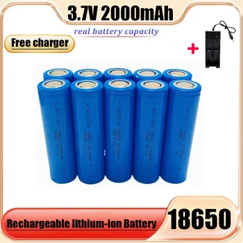 18650 2000mah Rechargeable Battery 3.7V Lithium-ion Battery Pointer Doorbell Flashlight Lithium Battery Battery Send Charger 1