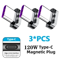 120W USB - C Magnetic Fast Charging Right Angle Adapter (3PCS plug)