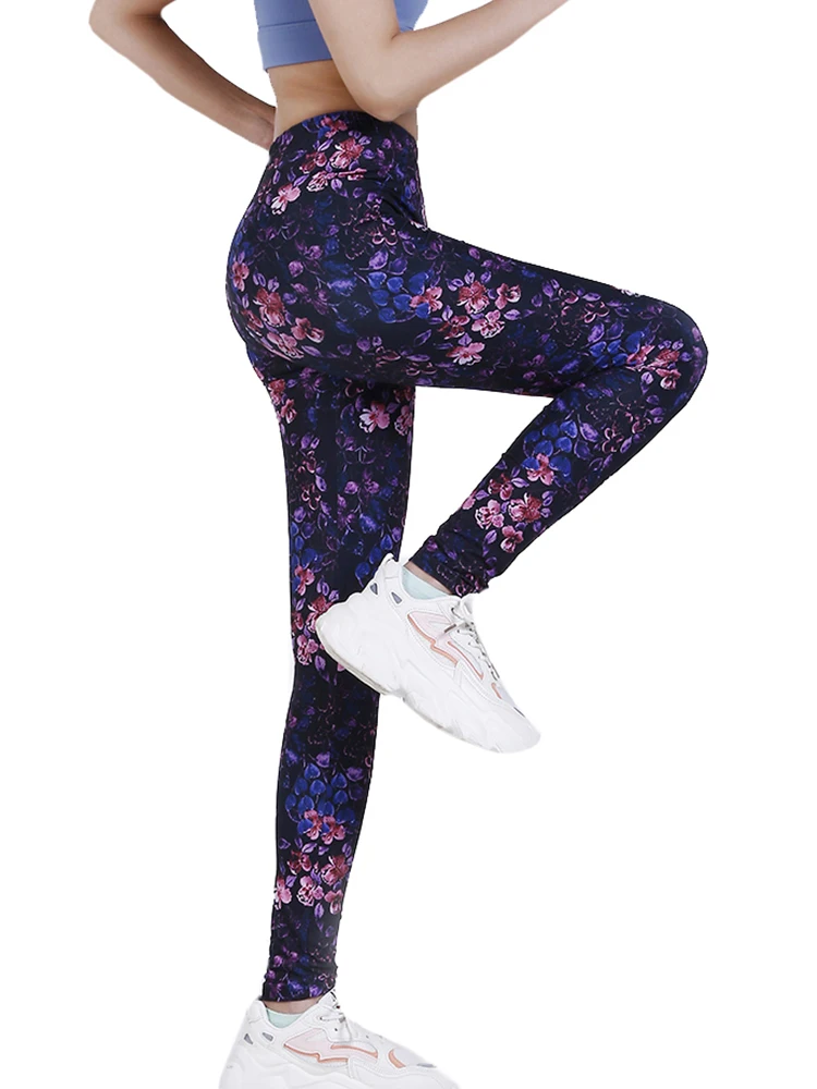 YSDNCHI Summer Flower Printing Leggings Gym Push Up Tights Sports Pencil Pants Women Trousers Fitness Leggins 2022 New