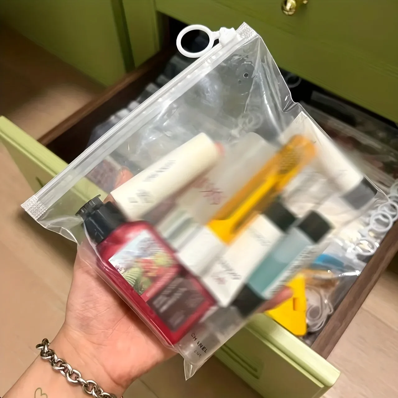 Extra Thick Zipper Bag Stationery Sundries Sorting Bag Storage HD Transparent Sorting Bag 20pcs 20 Silk