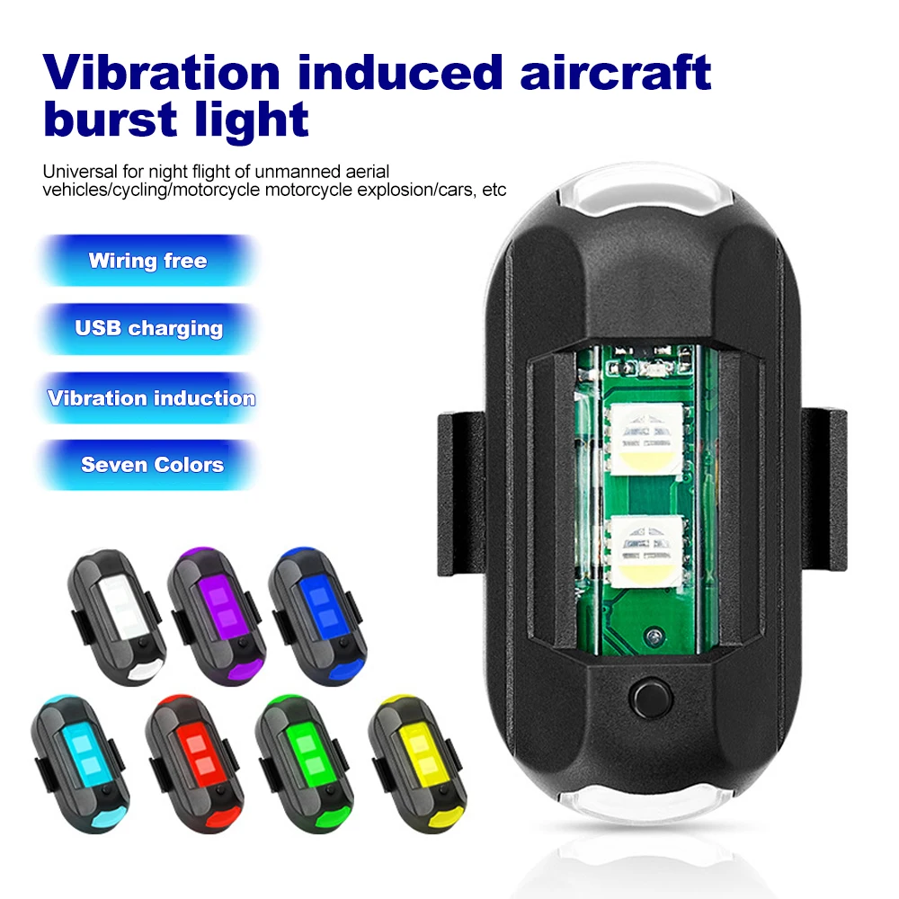 

Universal Motorcycle Strobe Flashing Light Magnetic Aircraft Lamp Remote Control 7 color Anti Collision Signal Warming Light