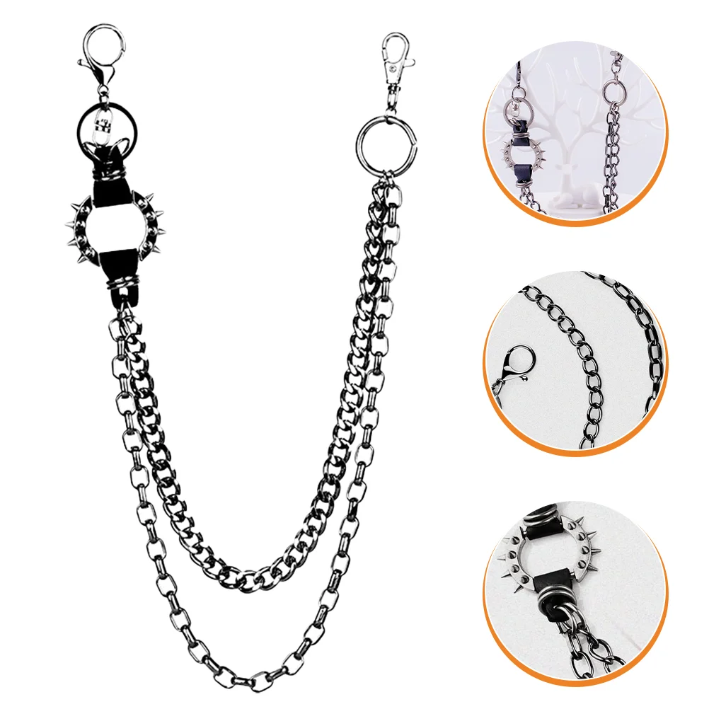 

Hip Hop Waist Chain Belt for Trouser Mens Loop Nickel Jeans Unisex Pants
