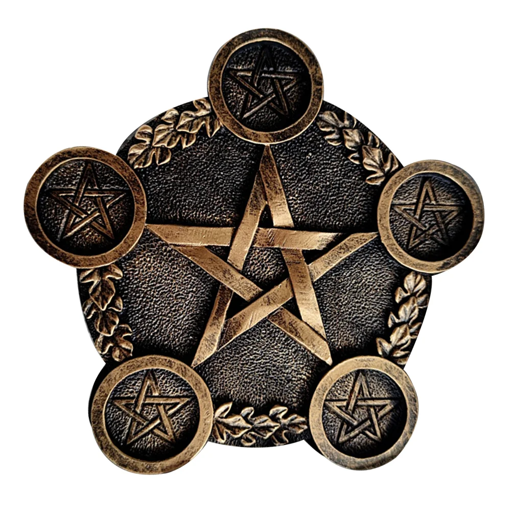 

Pentagram Candlestick Stand Decor Tealight Exquisite Candleholder Resin Star Modeling Container Sacrifice Prop Holders