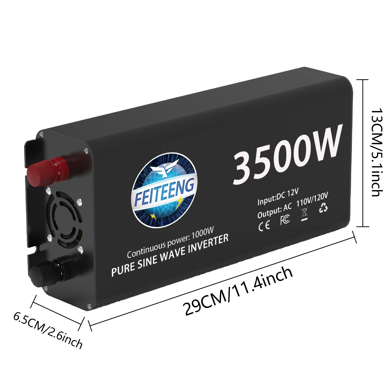 순수 사인파 인버터 1500W-3500W DC-AC 12V-110V/120V 차량용 파워 인버터 휴대용 전력 변환기 차량용 변압기