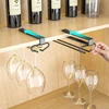 Upside-down red wine glass holder, no punching required, hanging goblet, under the cabinet, household storage shelf, storage rac 5