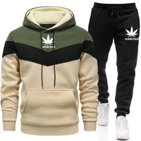 Automne hiver impression hommes sport costume mode hommes/femmes sport à capuche + pantalon deux pièces costume rue hommes costume décontracté 3