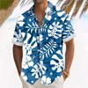 Plant Printed Men's Hawaiian Beach Shirts Summer Casual Short Sleeve Lapel Shirts Holiday Shirts For Men Large Size Men Clothing 6