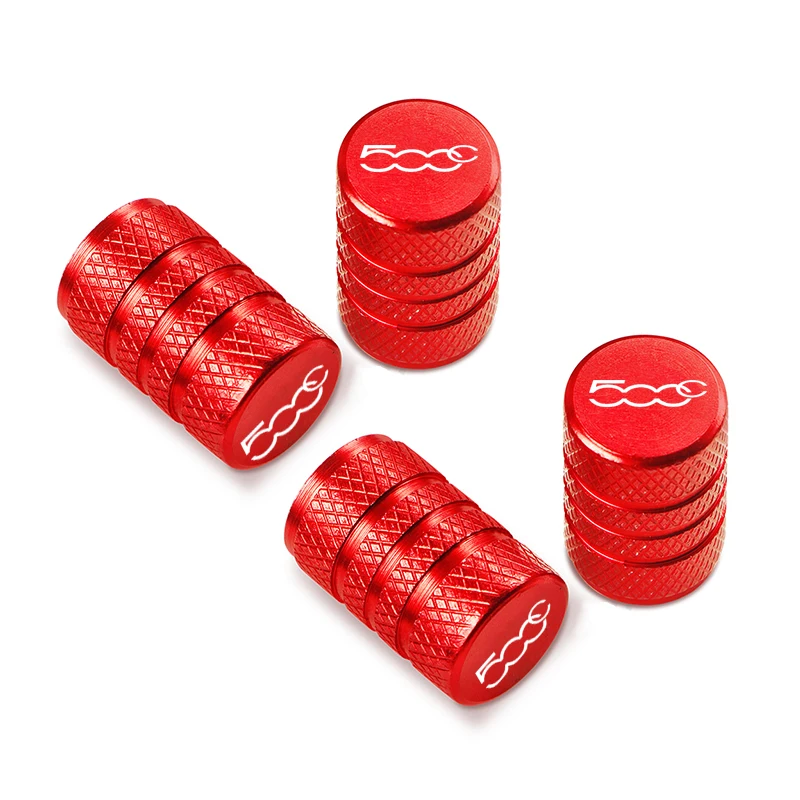 Car Wheel Tire Valve Caps Tyre Stem Covers Airdust Waterproof For FIAT 500 500C 2007-2013 For PANDA 2003-2012 wheel tire valve caps