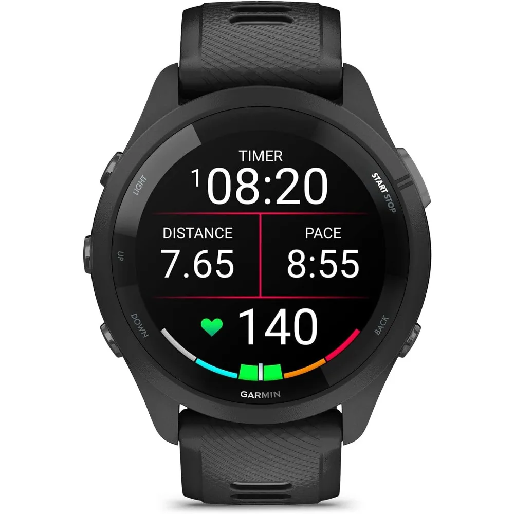 Forerunner 265 Running Smartwatch, Colorful AMOLED Display, Training Metrics and Recovery Insights, Black and Powder Gray 2