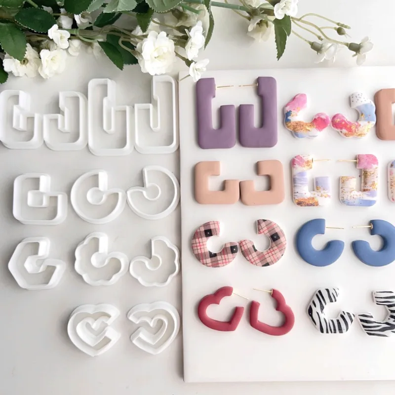 

Simple Semi-circular Polymer Clay Cutter Soft Pottery Mold for DIY French INS Earrings Jewelry Pendant Modeling Clay Tools