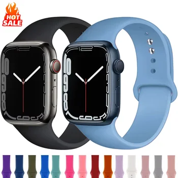 Silicone Band For Apple Watch straps 49mm 40mm 44 mm 45mm 46mm 42mm 41mm 38mm sports bracelet iWatch series 10 9 8 3 SE ultra 2 1