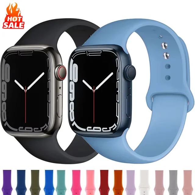 Bracelet en silicone pour Apple Watch, Bracelet de sport, Bracelet iWatch Series 10, 9, 8, 3, SE, Ultra 2, 49mm, 40mm, 44mm, 45mm, 46mm, 42mm, 41mm, 38mm 1