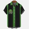 2024 new summer men's shirt loose 3D pattern clover element printed casual daily short-sleeved shirt S-5XL 6