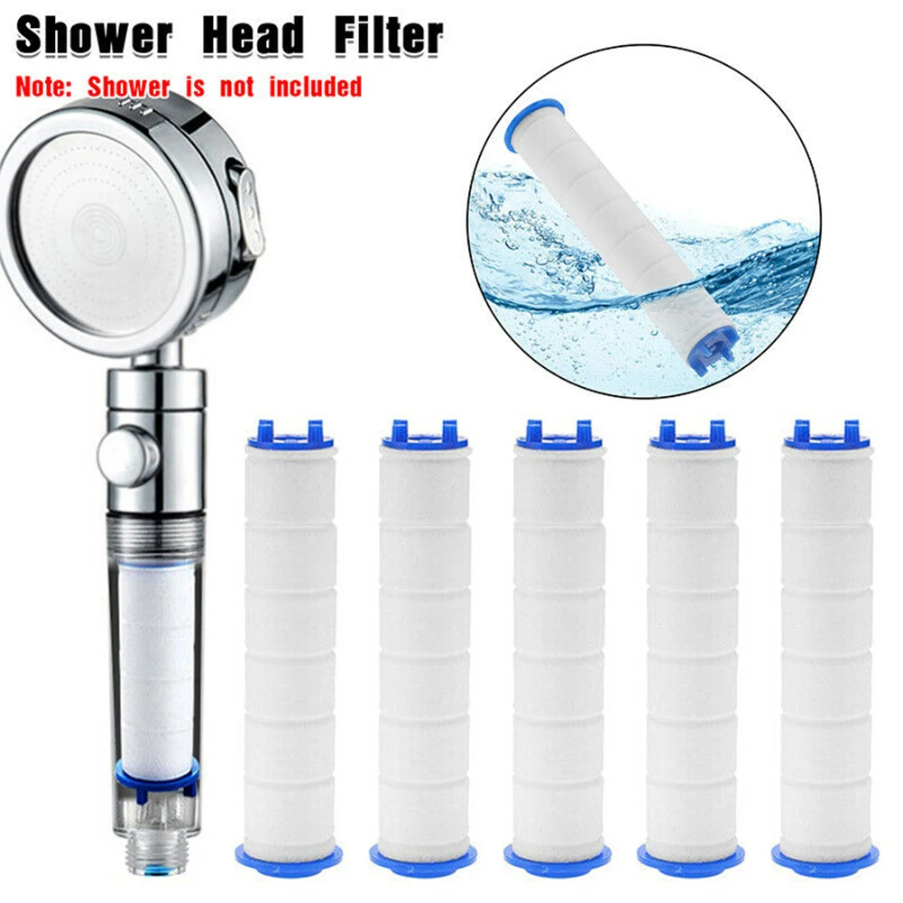 

5PCS Shower Head Filters PP Cotton Replacement Negative Ions Pressurized Handheld Bathroom Showering Accessory 71x24mm