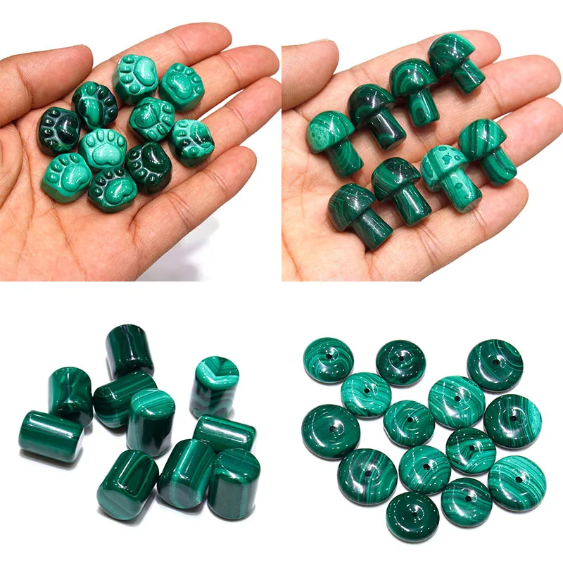 Zampa/Fungo/Bambù/Cubo Di Gatto Di Malachite Naturale 1 Pcs