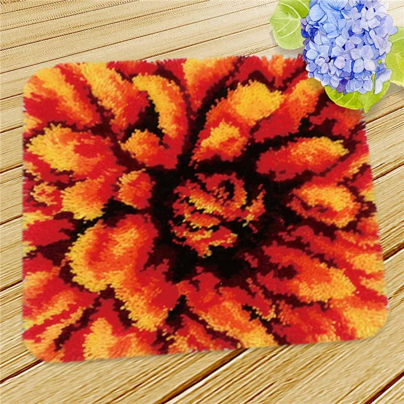 Flower Latch Hook Pillow Kit 4