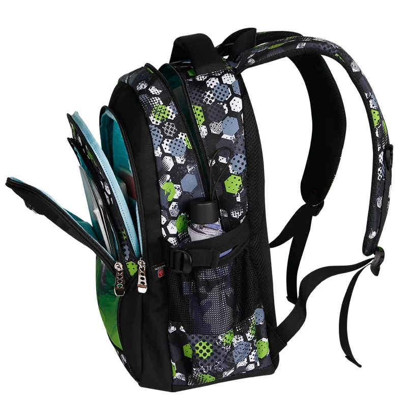 Top Quality Orthopedic Boys School Bags Football Pattern Backpacks Children Kids Satchels Boys Shoulder School Bag Kids Packsack 5