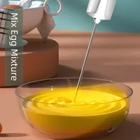 Electric Coffee Milk Frother,Mini Quick Whip Foam Maker,USB Rechargeable Household Egg Beater,High Speed Drink Mixer,Cream Stir 2