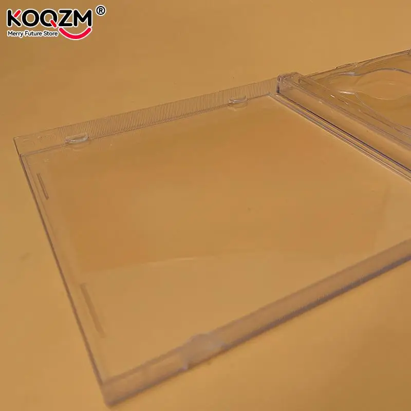 1PC Square Transparent Bottom CD Box Empty CD Case PP Plastic Milky Transparent Case Capacity 2 Discs