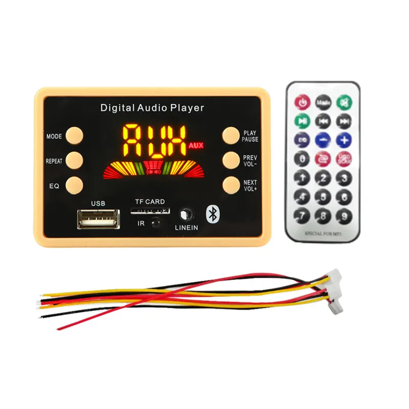 Bluetooth MP3 Decoder Audio MP3 Player 5V 12V Wireless Bluetooth 5.0 MP3 Decoder Board Module FM Radio Module MP3 FLAC WMA WAV Car Kit Player