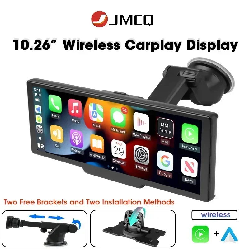 Jmcq 10.26 "3840*2160P Dash Cam Telecamera Wireless Carplay E Android Auto Smart Player Con Controllo Vocale Car Dvr Bt Mirror Monitor