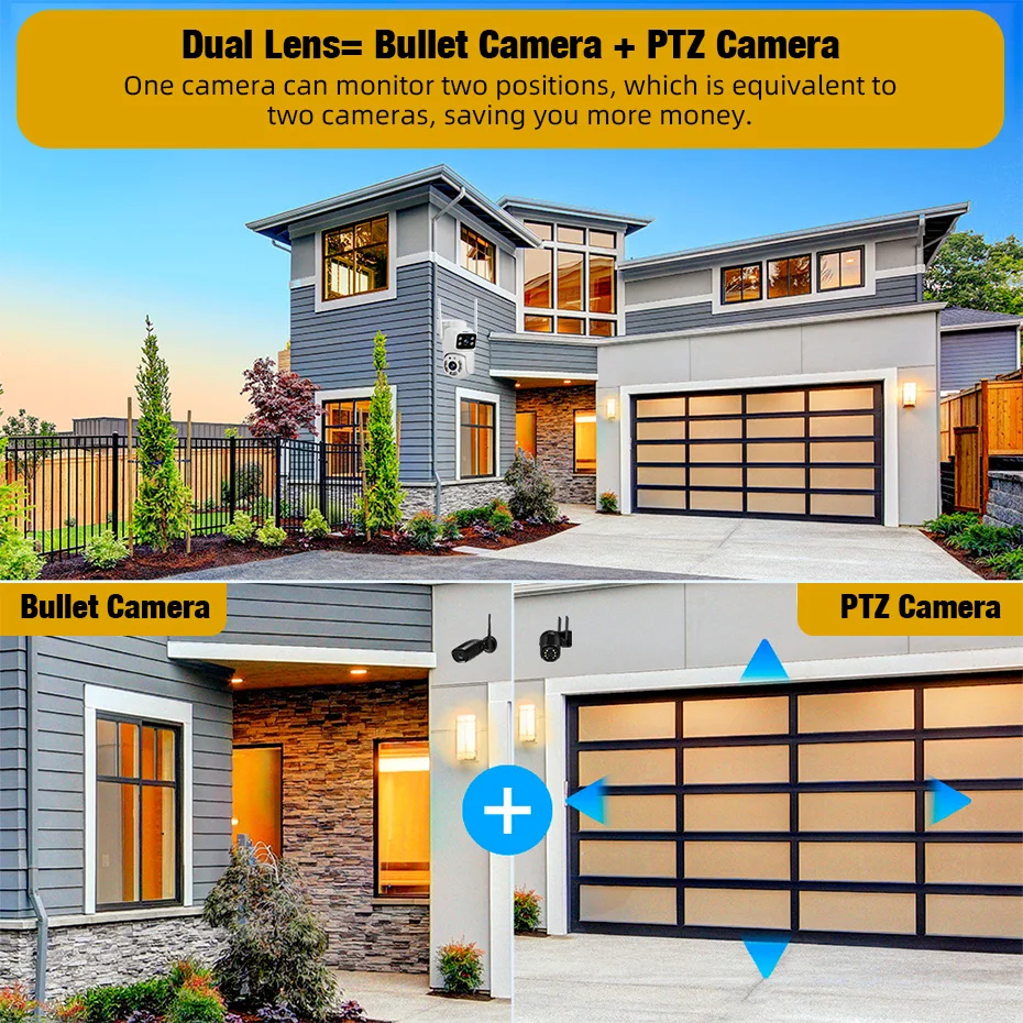 KERUI HD 10MP 5K PTZ Wifi IP Camera Dual Lens Dual Screen Wireless Outdoor CCTV Audio Video Surveillance Camera 6