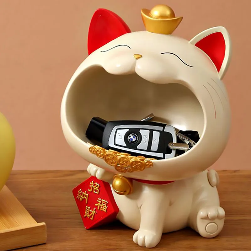 

Lemon Lucky Cat with Abundant Wealth Cat Tray Decorative Small Items Decorative Accessories Decorative Tray