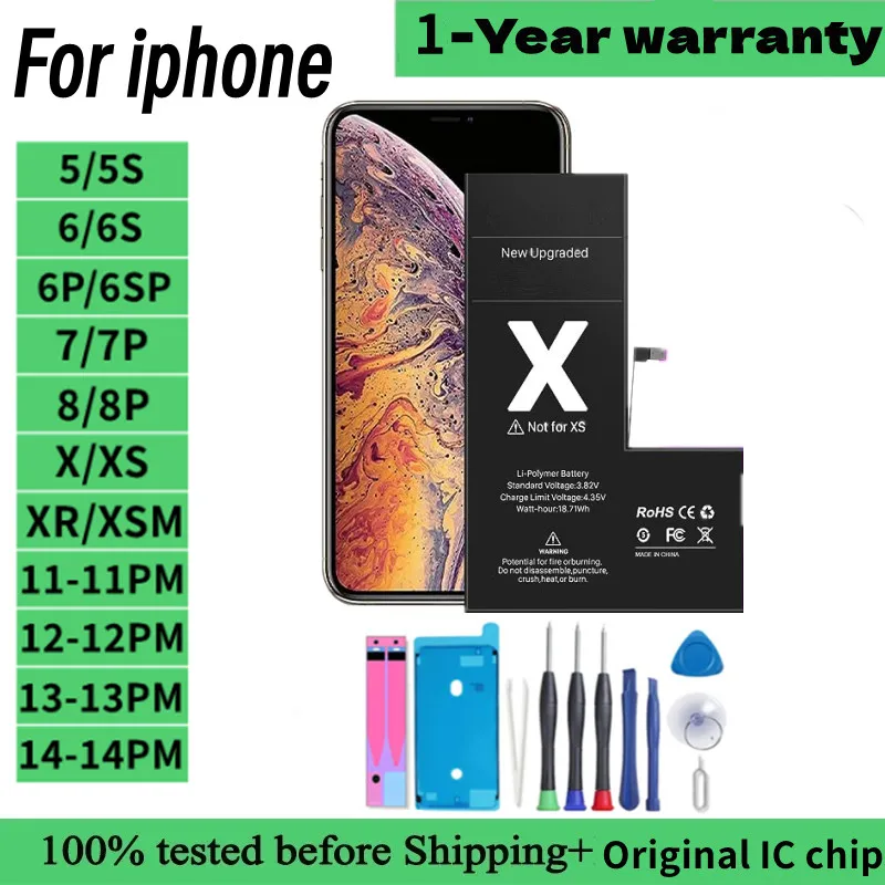 

Original 0 Cycle Batterie For iPhone 6S 5 5S SE 6 7 8 plus X XR XS Max battery for iphone 11 PRO MAX 12MINI 13PRO 14 batteries