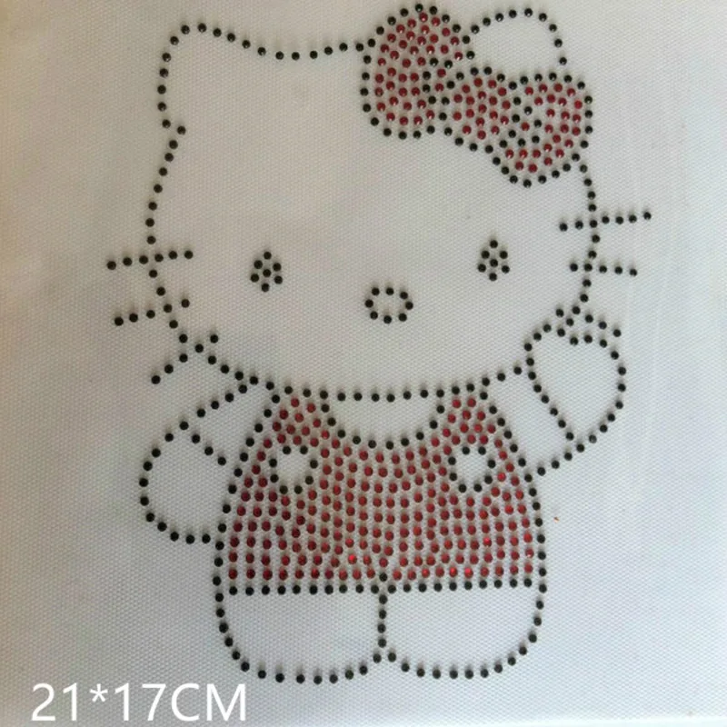 

2pcs/lot Lovely cat iron on rhinestone transfer motifs rhinestones fix hot fix rhinestones applique patches