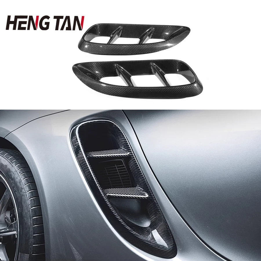 

Carbon Fiber Side Air Vent Bumper Outlet Splitters Trim Covers For Porsche Boxster Cayman 718 2016-2020 Car Accessories