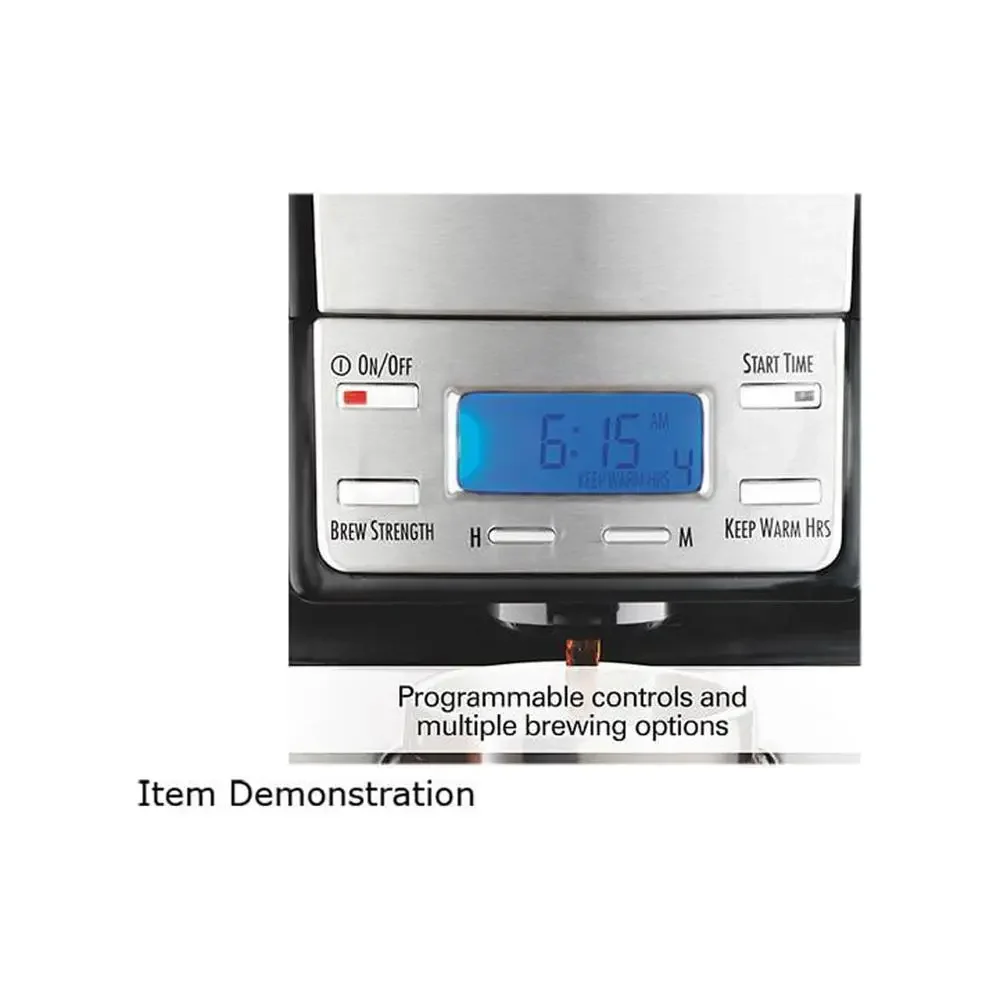 Programmable Coffee Maker Bold Regular Small Batch Iced Coffee Dispensing Timer Auto Shut-off Black Stainless Steel 48465 2