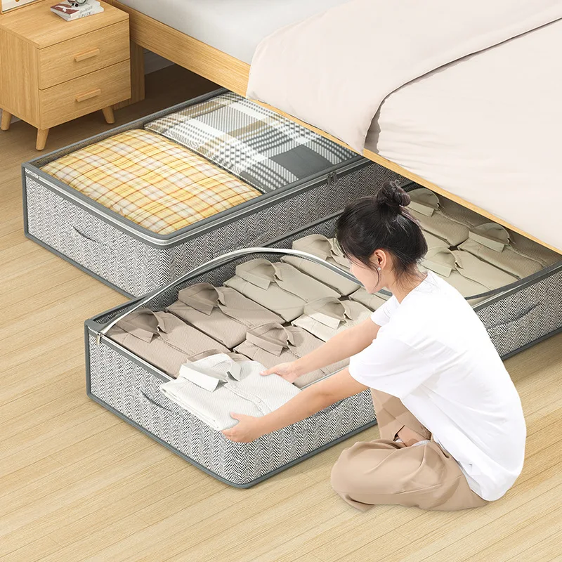 1/3/5PCS Clothes Quilt Storage Bag Underbed Organizer Large Capacity Quilt Storage Box Foldable Storage Bag Dust Tote 2