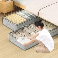 1/3/5PCS Clothes Quilt Storage Bag Underbed Organizer Large Capacity Quilt Storage Box Foldable Storage Bag Dust Tote 2