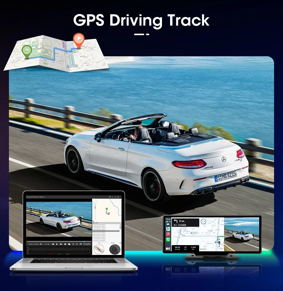 GPS tracker records journey details for route analysis and safety.