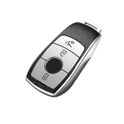 Mercedes Benz Car Key Case Cover - Luxury Key Shell Protector (Silver)