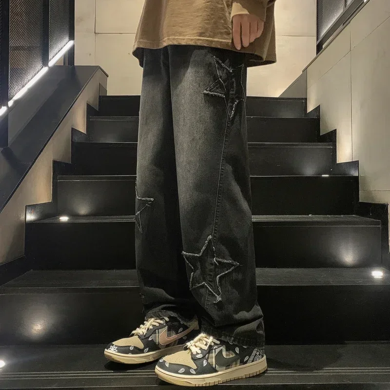 Wide Leg Jeans Straight Trousers Streetwear for Men Women wide leg pants