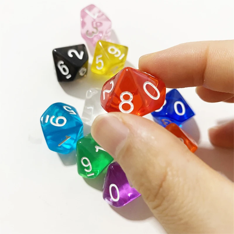 10 Teile/lose TRPG Pearlized Wirkung D10 Würfel für Bord spiele 10 Seitige Spiele Würfel Bunte Desktop-Spiel