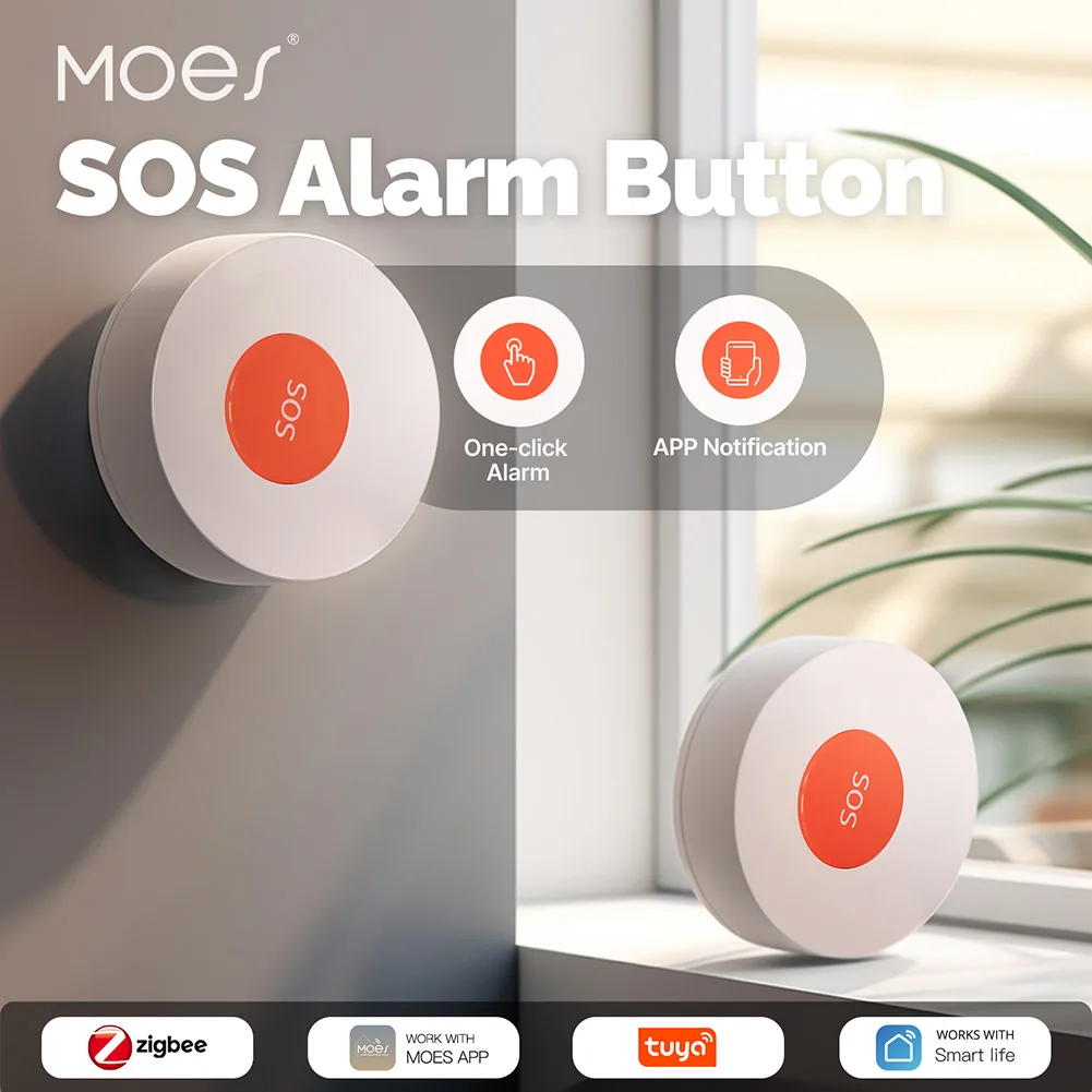Zigbee SOS Emergency Call Button One Click Emergency Help Wireless Panic Button Alarm Alarm for Senior Elderly