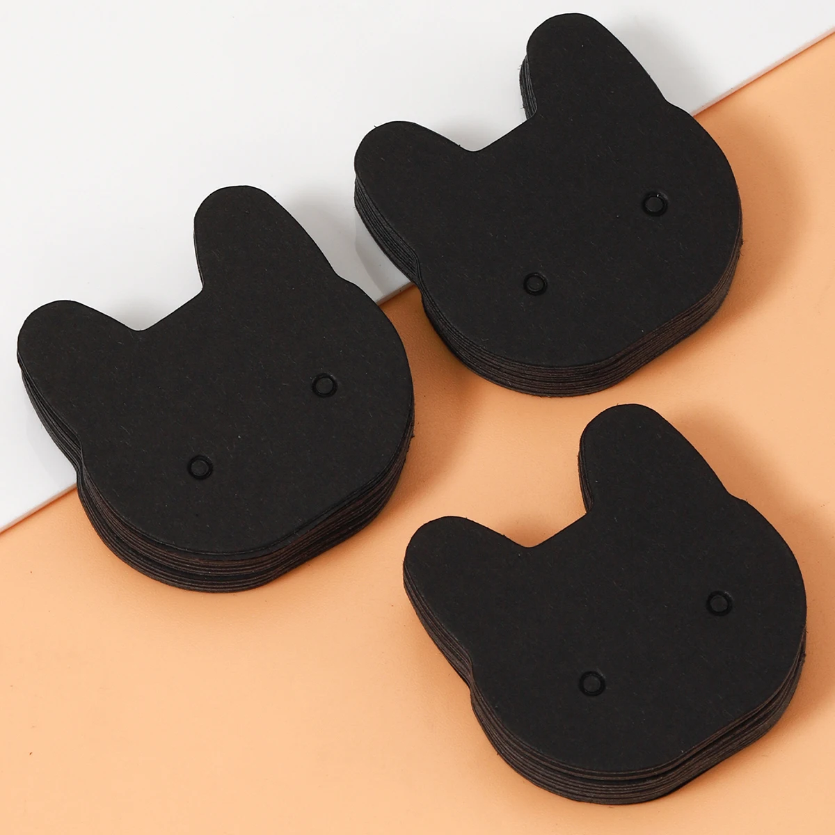 50pcs 3.5x3.5cm 고양이 귀걸이 귀 스터드 디스플레이 카드 목걸이 쥬얼리 포장 골판지