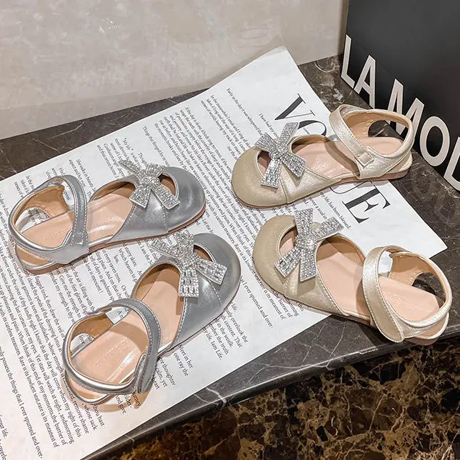 Girls Shiny Sandals Non Slip Summer Shoes