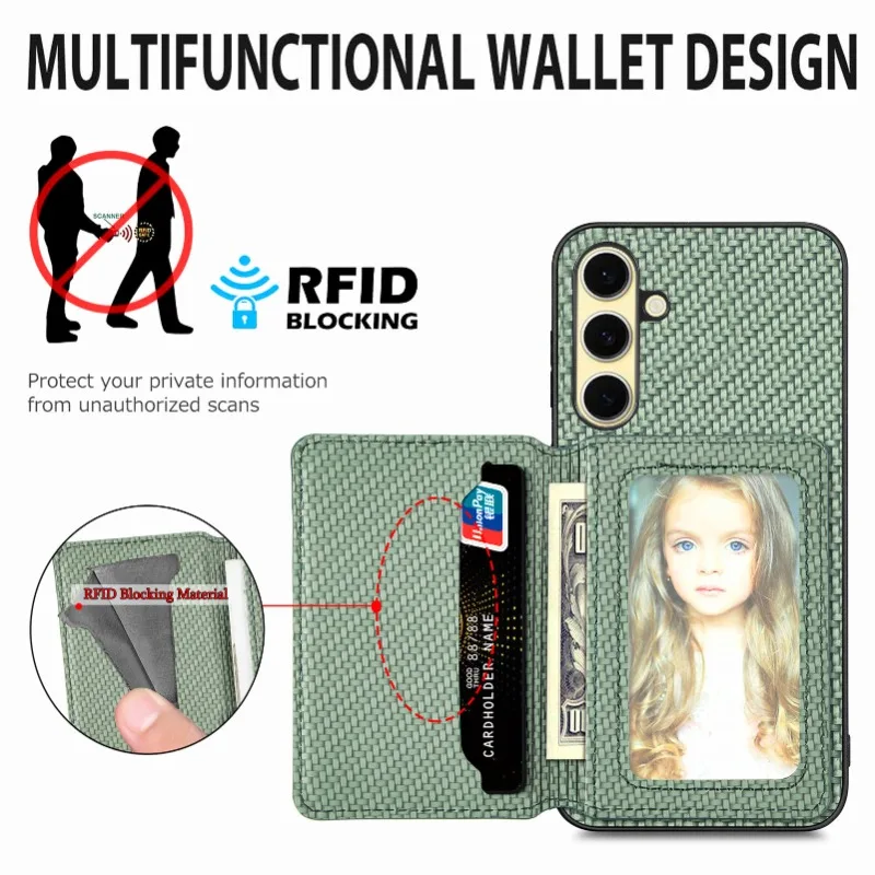 Luxury Leather Wallet Phone Case with Card Holder & Magnetic Stand