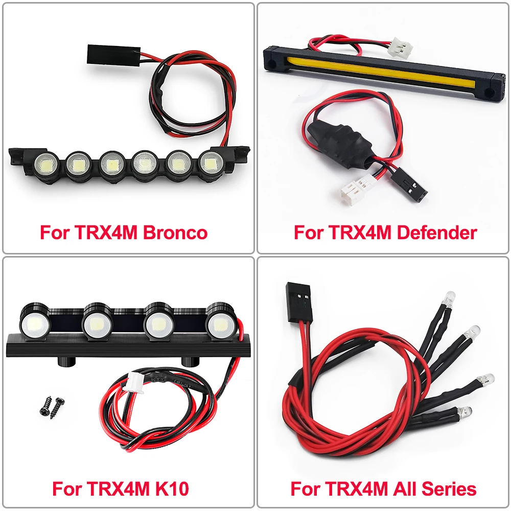 Axspeed kunststoff dach licht led lichter bar scheinwerfer scheinwerfer rücklichter für rc crawler trx4m bronco defender k10 teile – Detail 2