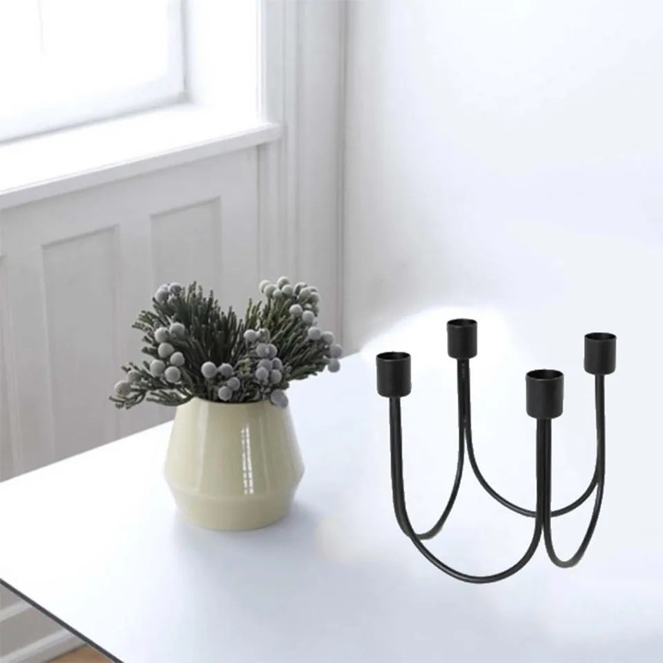 TOKPLNU Set Di 6 Portacandele Conici Neri In Metallo, Alti E Vintage, Decorativi Per Centrotavola, Caminetto E Matrimonio