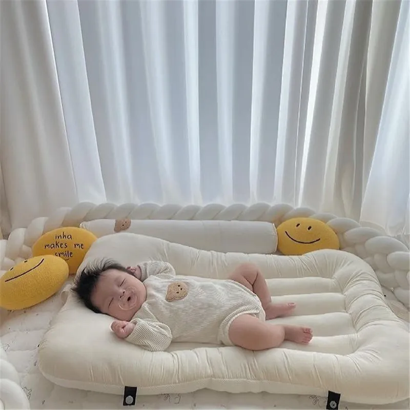 80 50cm Baby Bed Nest With Pillow Portable Crib Co Sleeper Kids Washable  Travel Bed Nest Lounger Pod Babe Toddler Sleeping Cot - Co-sleeping Cribs -  AliExpress