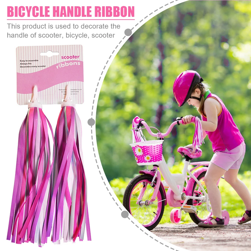 2pcs Bicycle Handlebar Colorful Tassel Streamers Kids Scooter Bike