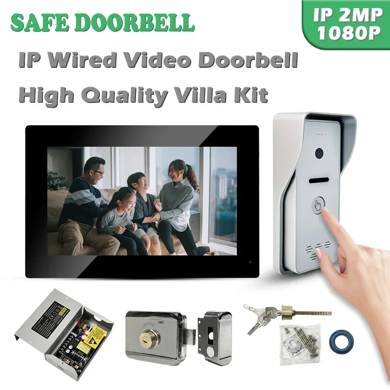 

User-friendly 7 Inch Capacitive Touch Screen Doorbell With Rain Cover Wide Angle Door Phone Intercom